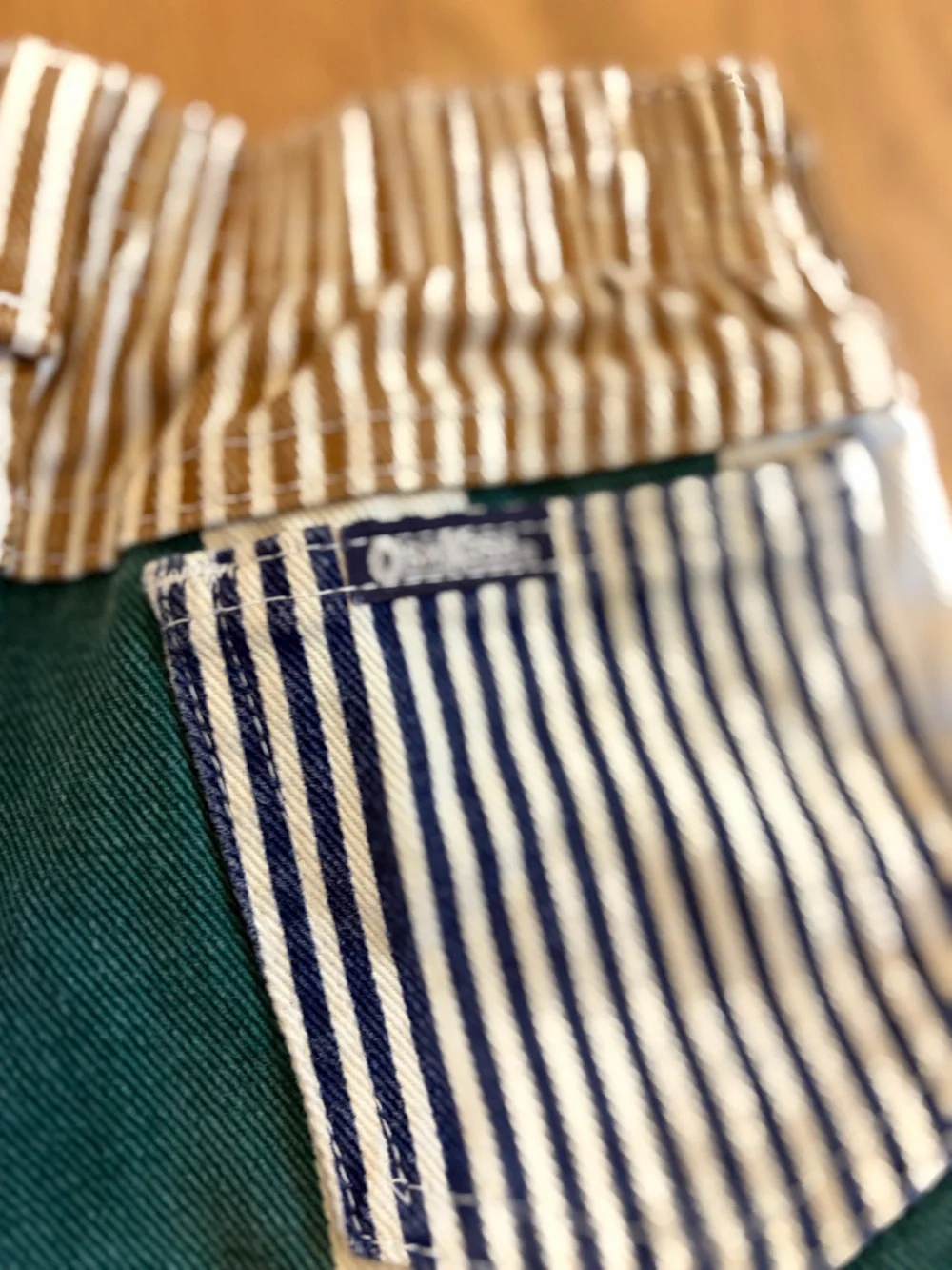 Oshkosh B’Gosh 4T Vintage Bold Stripe Colorblock Denim Shorts USA Made Dad